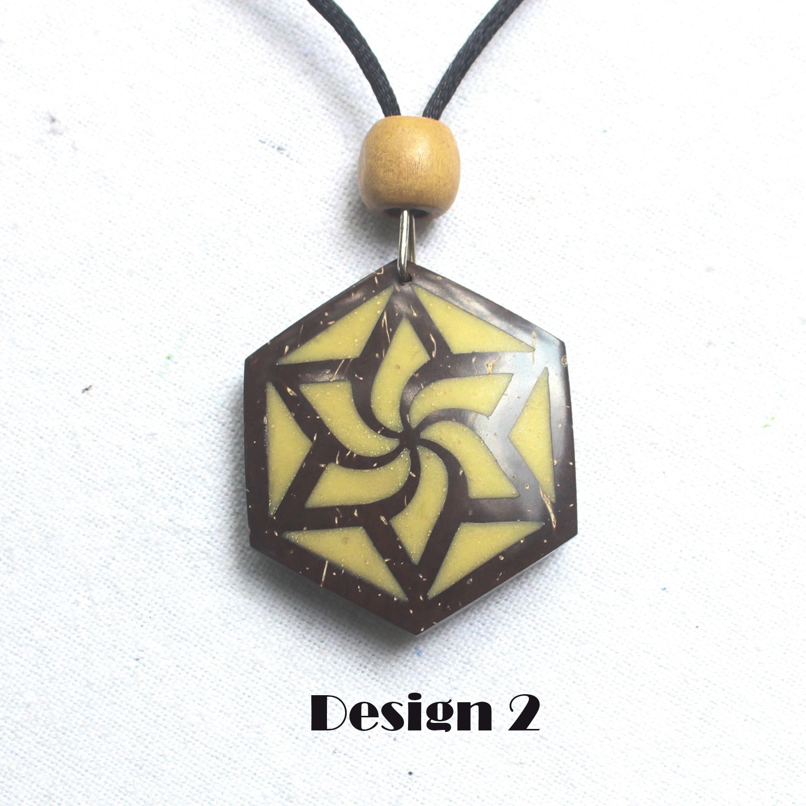coconut shell craft handmade pendant with rope for men and women