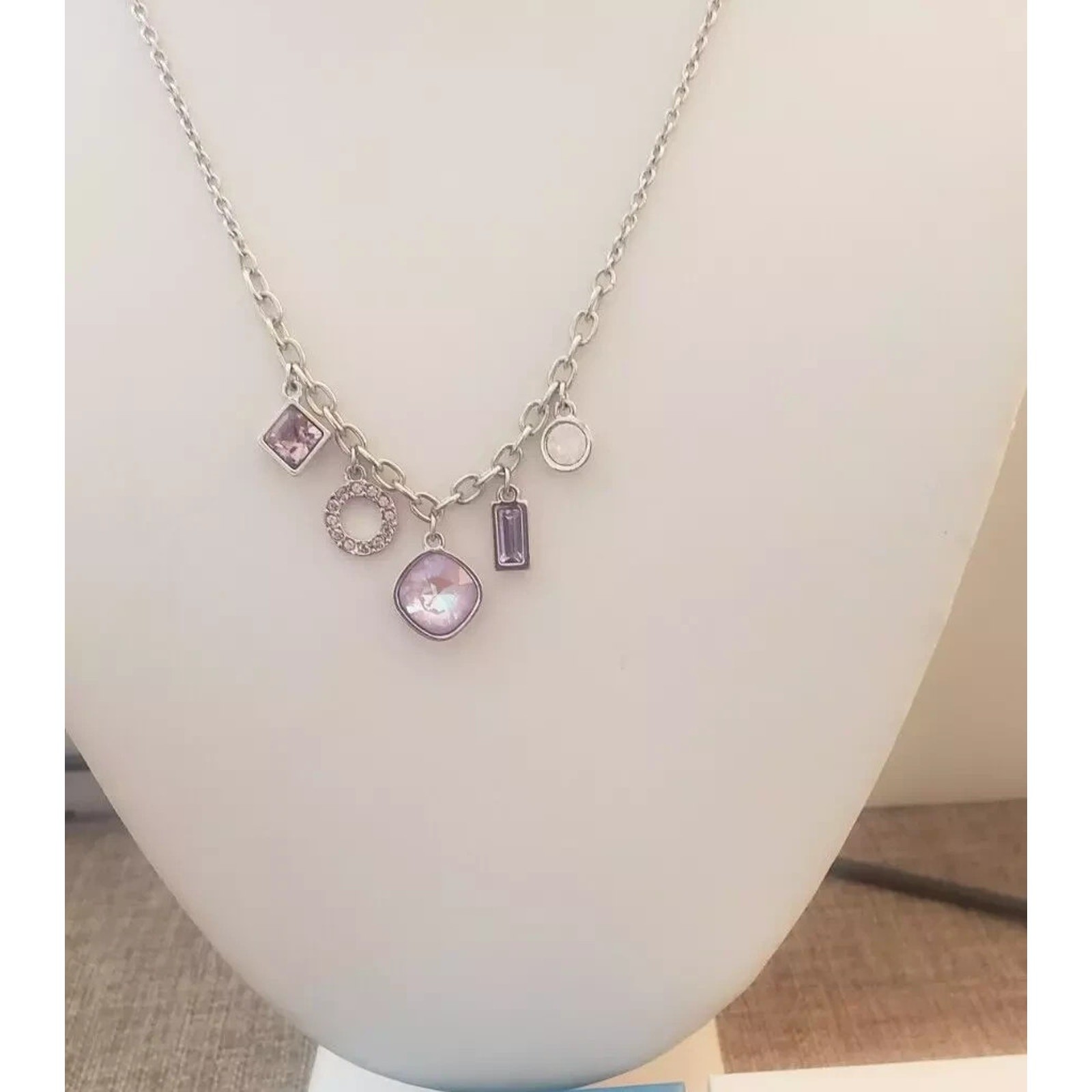 Touchstone Crystal by Swarovski MOOD SWING Necklace PURPLE New in Box