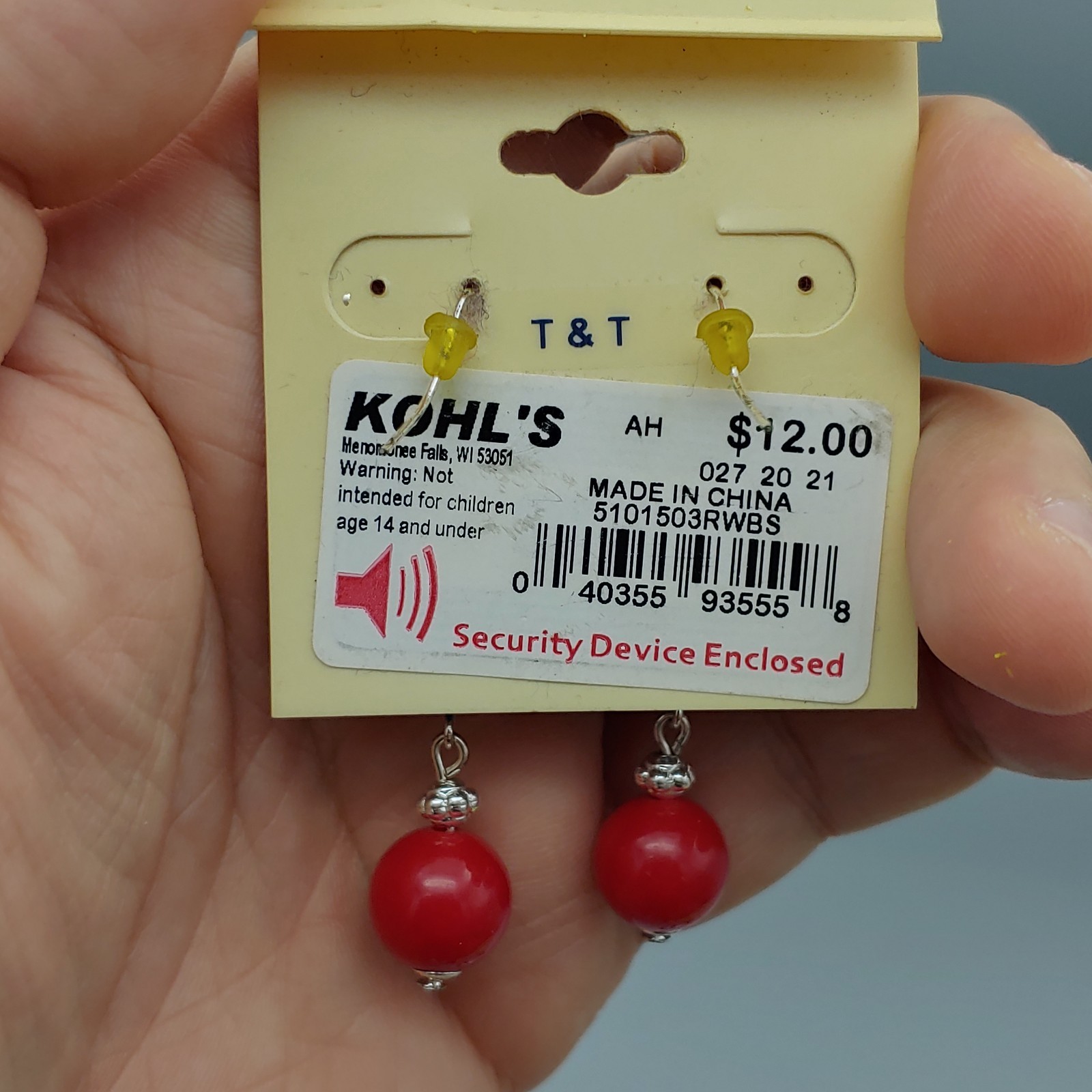 Croft & Barrow Dangle Earrings 4th Of July Red White Blue Beads Independence NWT