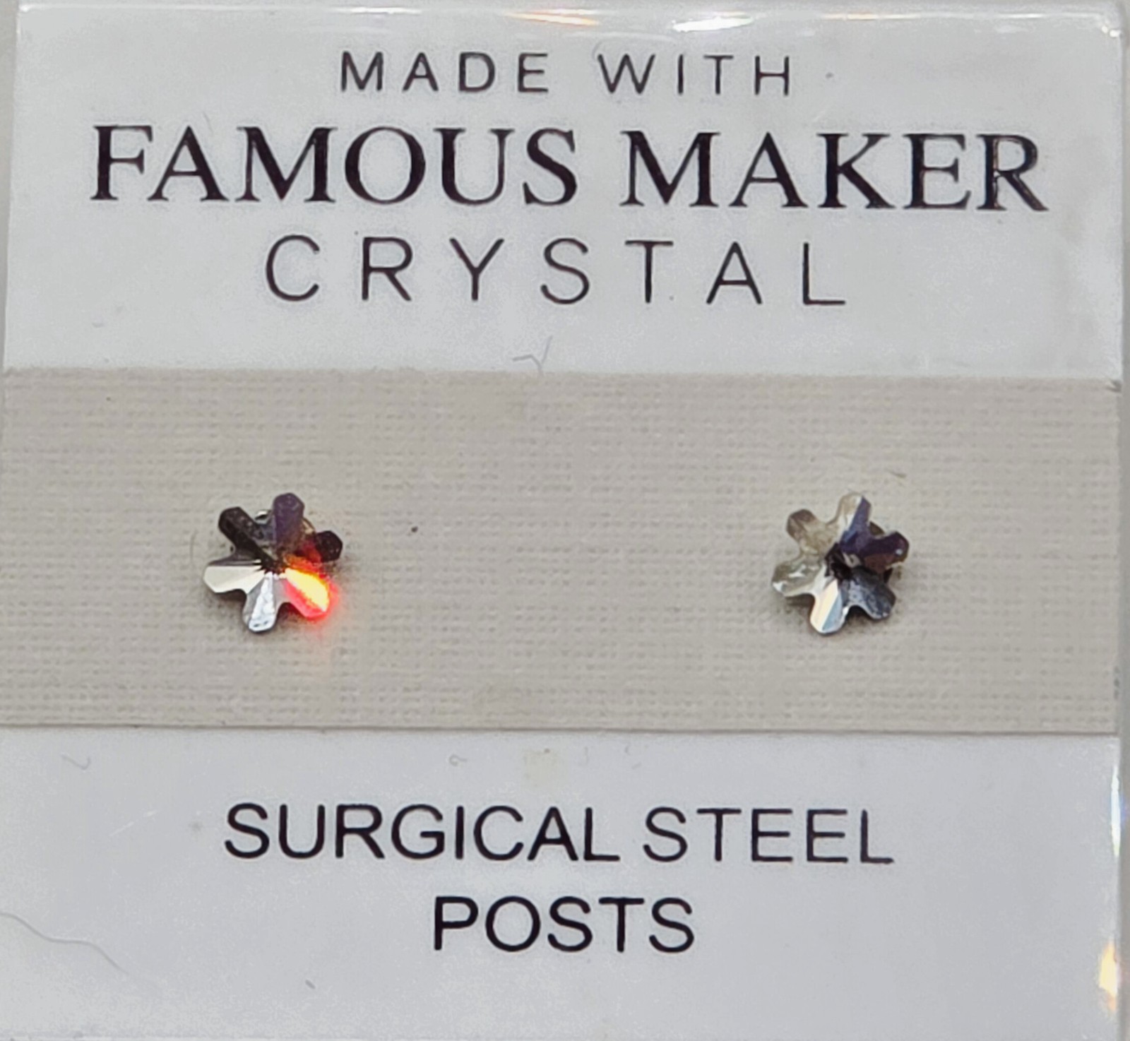 Silver Flower Stud Earrings 5mm Crystal Made with Swarovski Elements