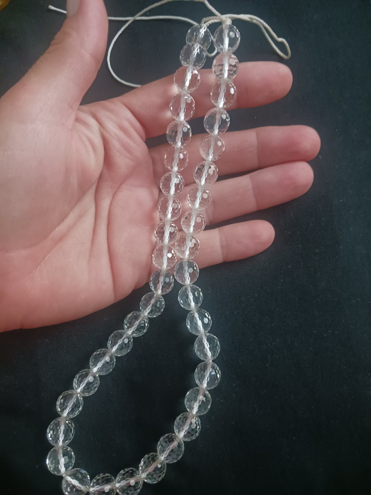 Clear Heavy Crystal Strand Of Beads. 40 Beads