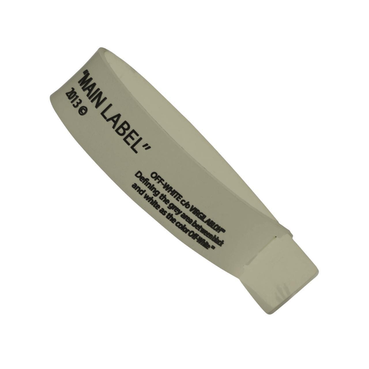 OFF-WHITE Label PVC thin bracelet in khaki/black