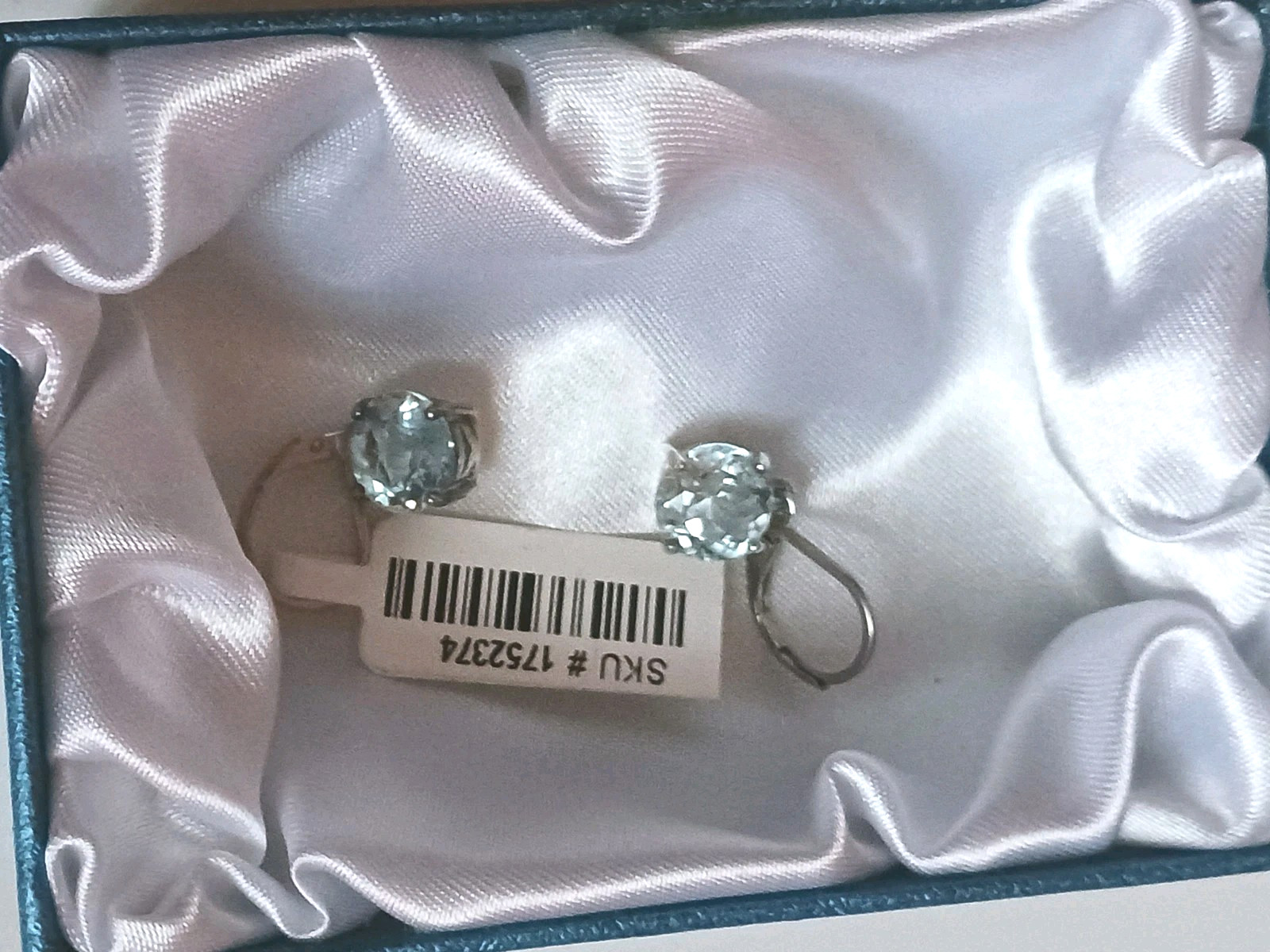 VERY COOL SKY BLUE TOPAZ STERLING SILVER LEVER BACKED EARRINGS