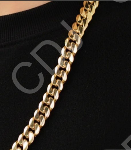 Wedding Gift For Men’s Solid Cuban Link Necklace 20″ Yellow Gold plated Silver