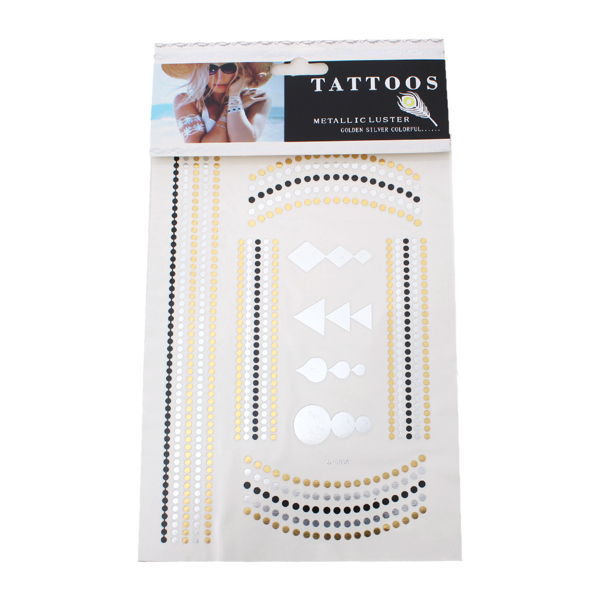 Sexy Sparkles Metallic Waterproof Temporary Tattoo Sticker Body Art Metallic Col