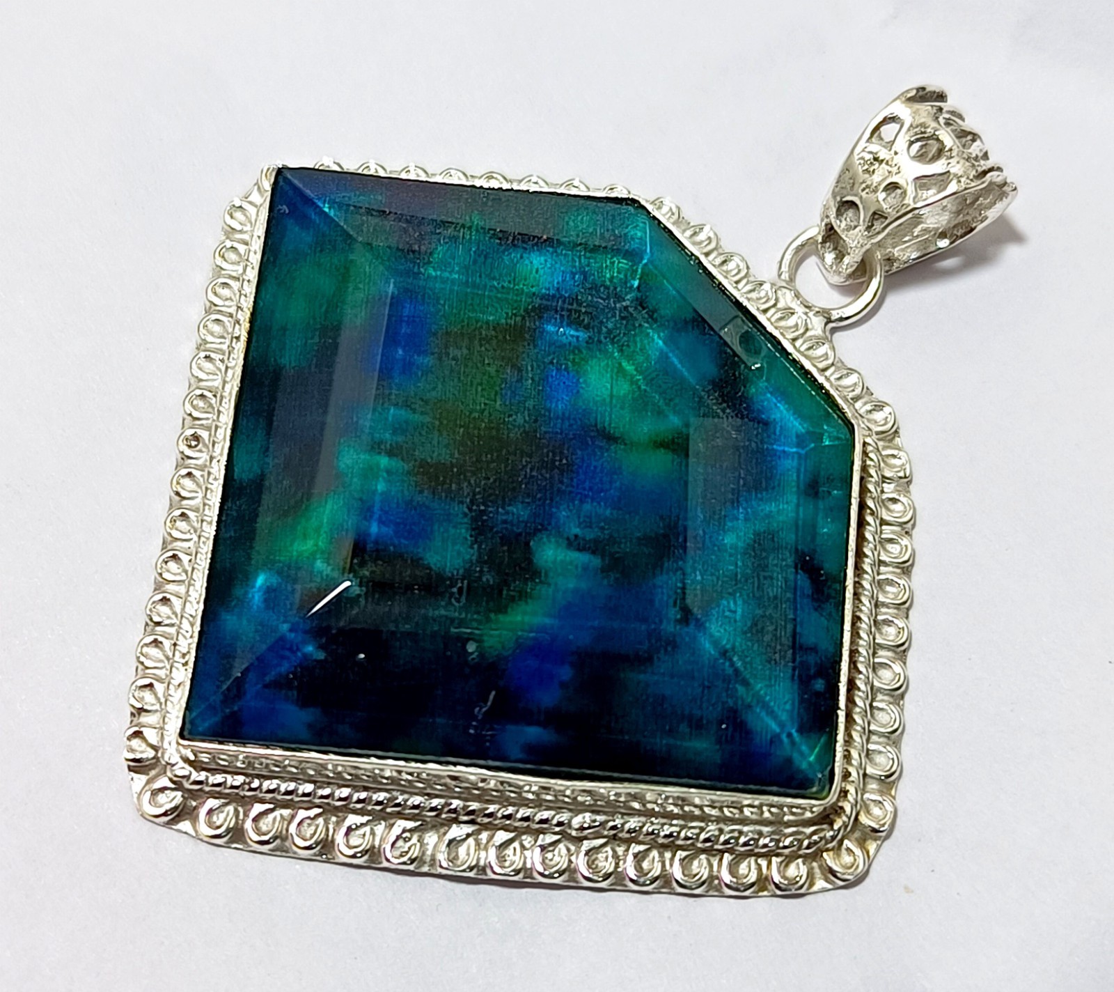 117.75 Ct Natural Ammolite 925 Solid Silver PENDANT GIE Certified Gemstone