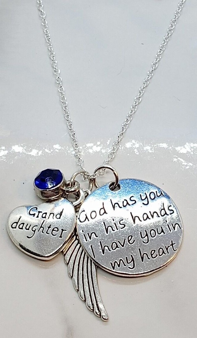 God has you in His hands I have you in my heart -Memorial Necklace Granddaughter