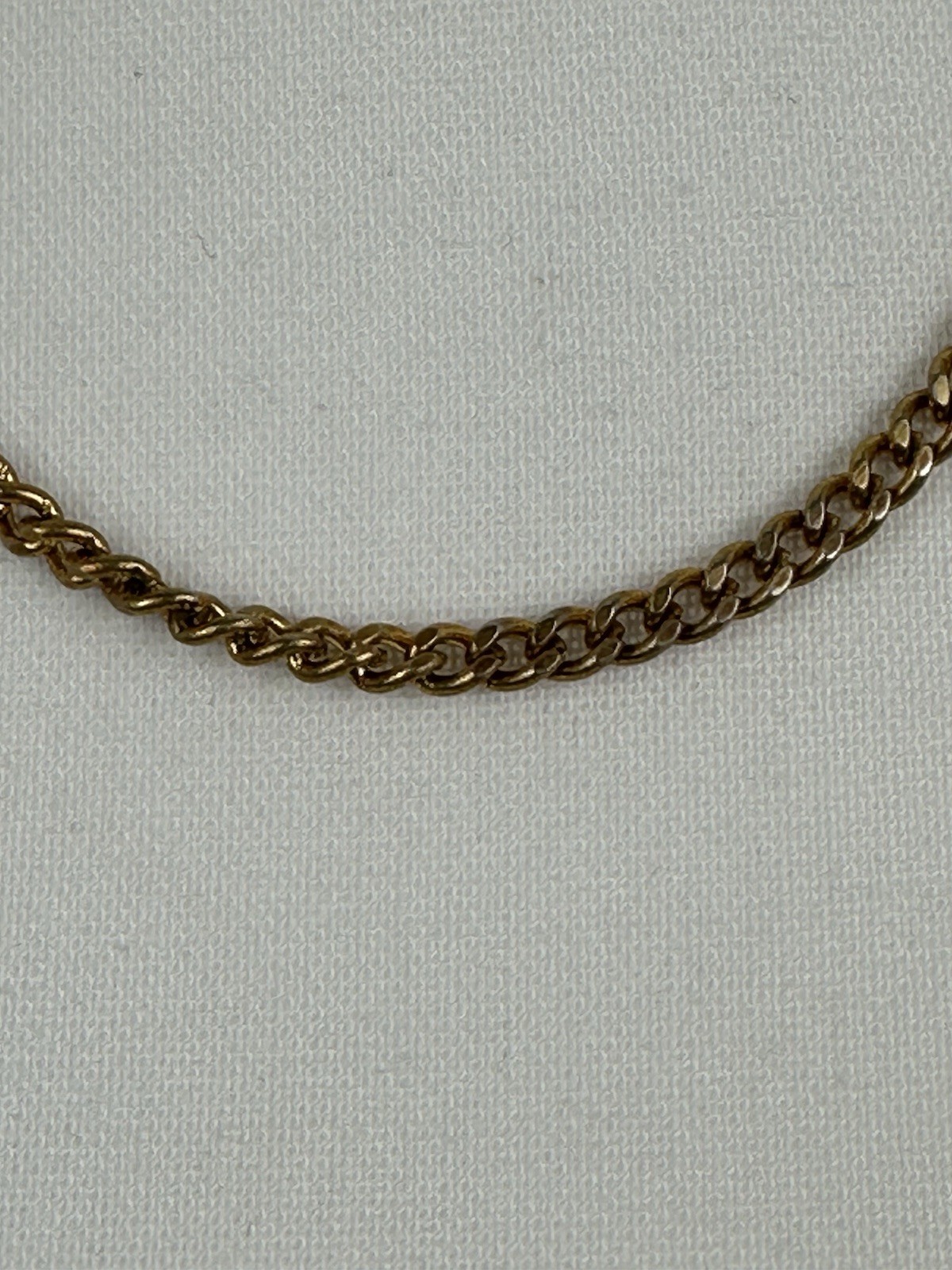 Gold Tone Textured Chain Necklace