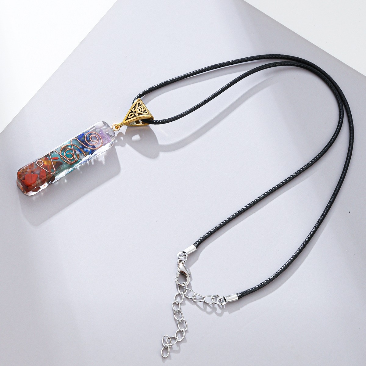7 Chakra Healing Relief Natural Stone Reiki Pendant Necklace Unisex Crystal