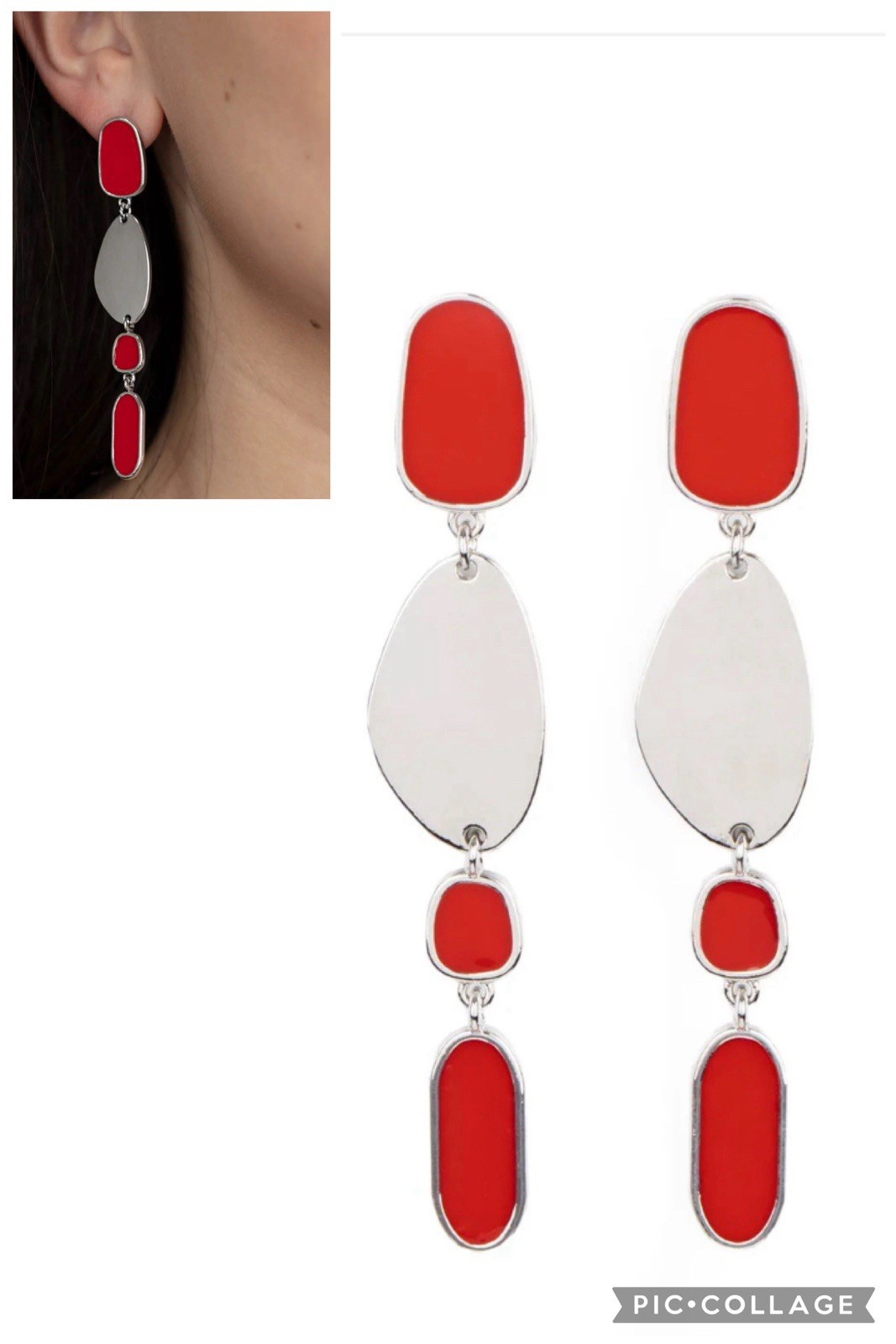 Paparazzi ~ Deco By Design ~ Red Earrings
