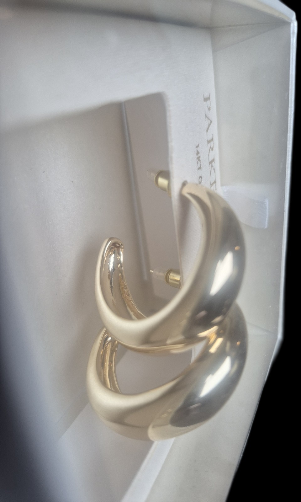 New With Box Grey And Parker 14 Kt Gold flash Plated Earrings