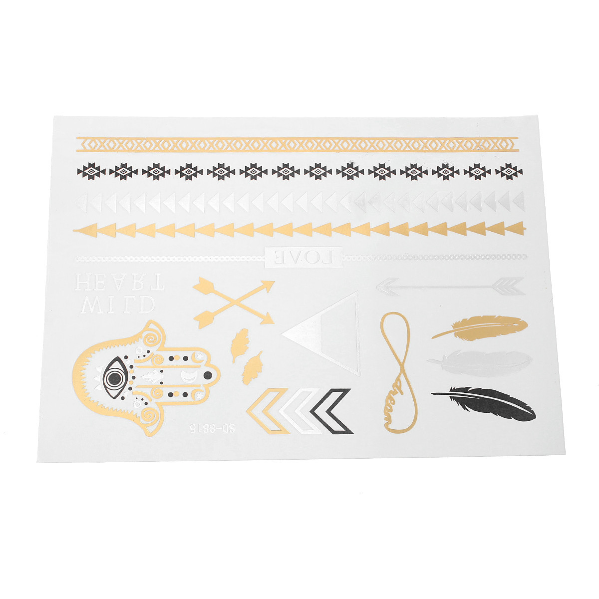 Sexy Sparkles Metallic Waterproof Temporary Tattoo Sticker Body Art Metallic Col