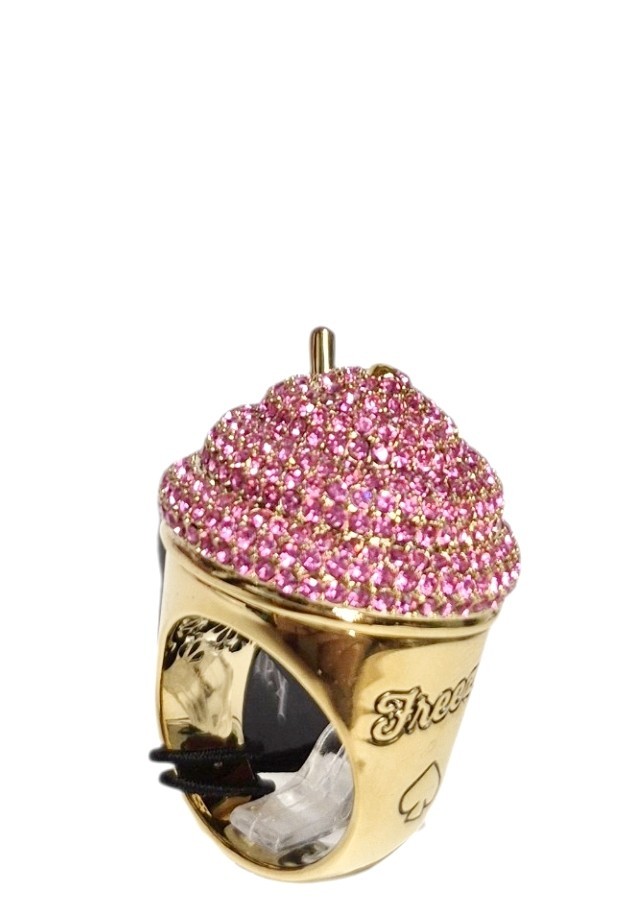 Kate Spade Fast Food Freezie Statement Ring Size 8 Pink Multi Brass KL504 New