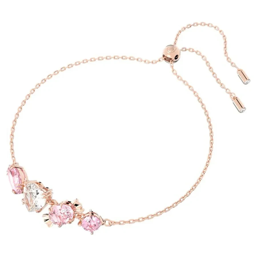 Gema Candy Bracelet, Rose Gold Tone, Mixed Cut Pink Crystals, Adjustab