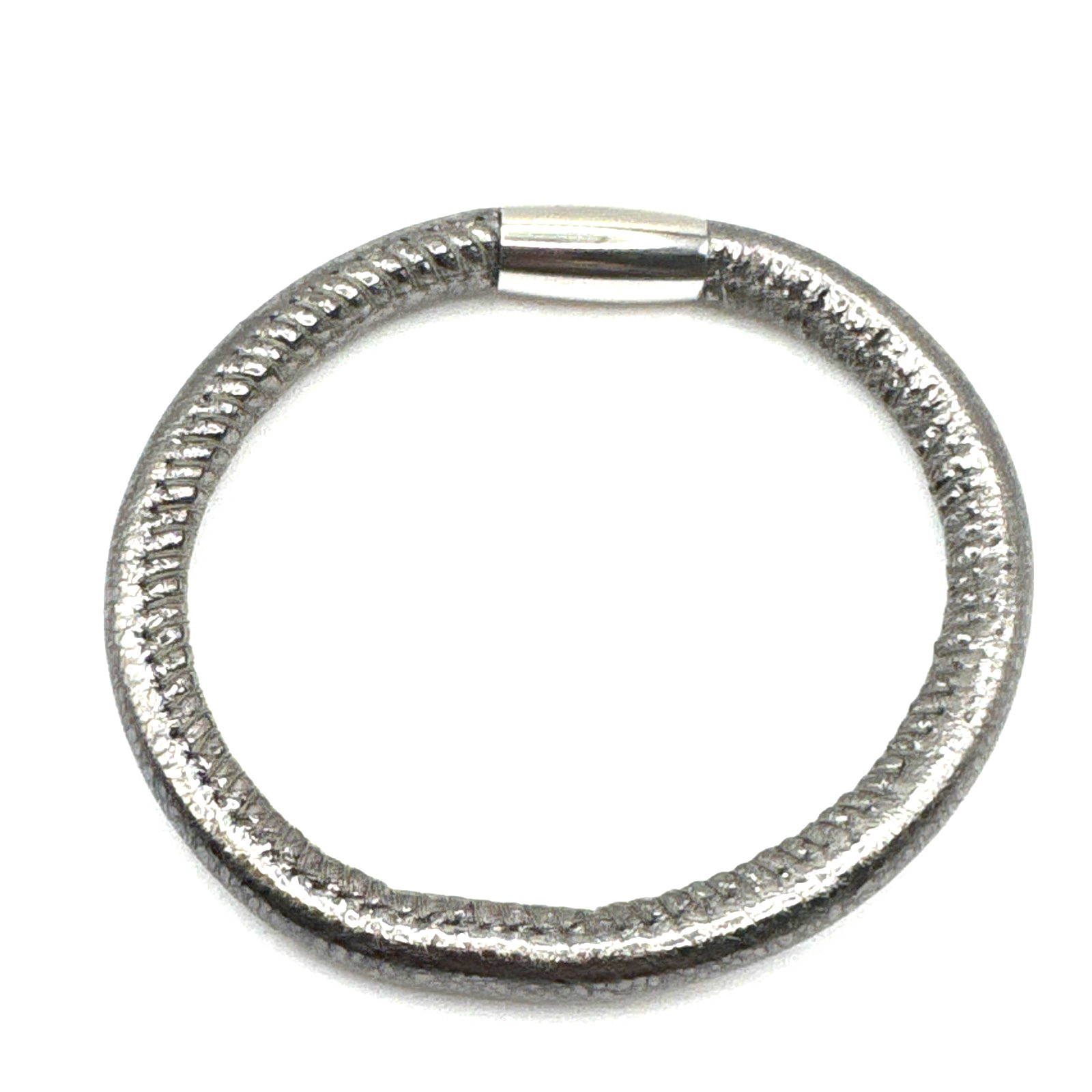 Brighton Woodstock Silver Pewter Add Charms/Beads Triple Leather Bracelet 7.5 In
