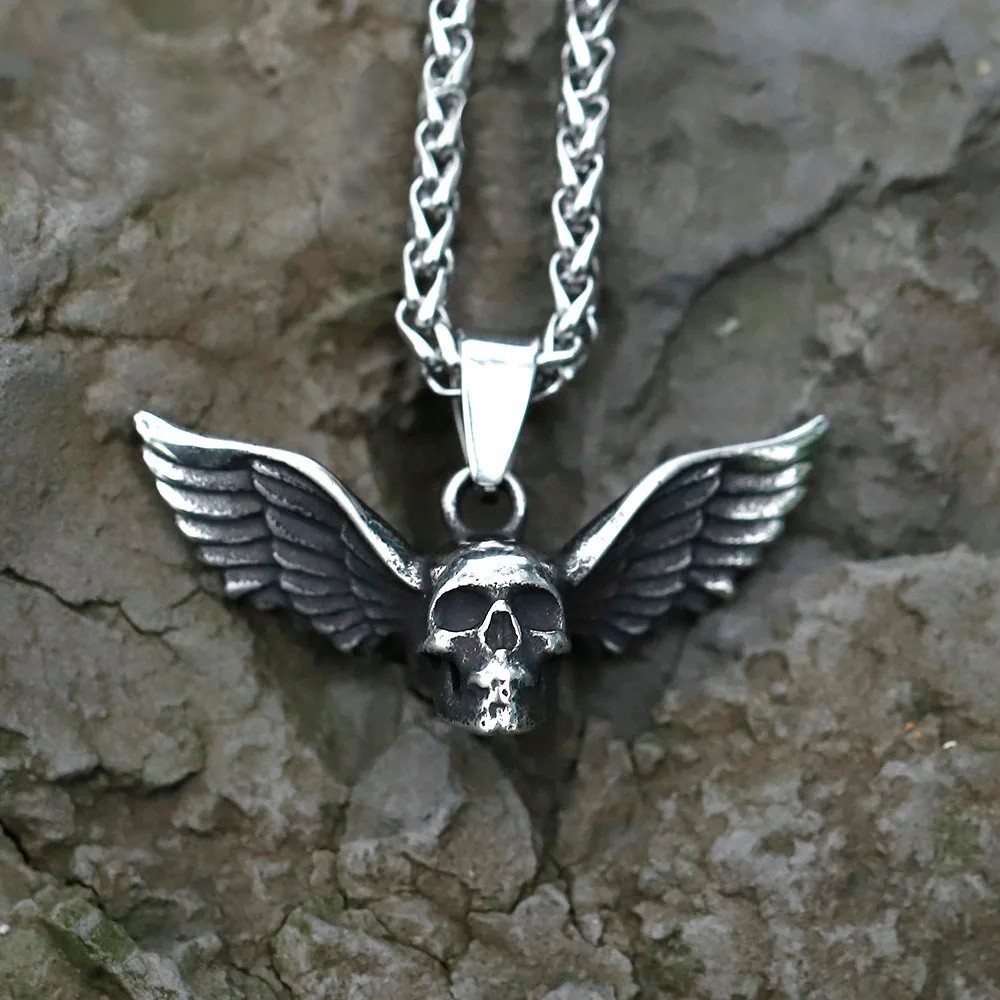 Skull Wings Necklace Stainless Steel Necklace