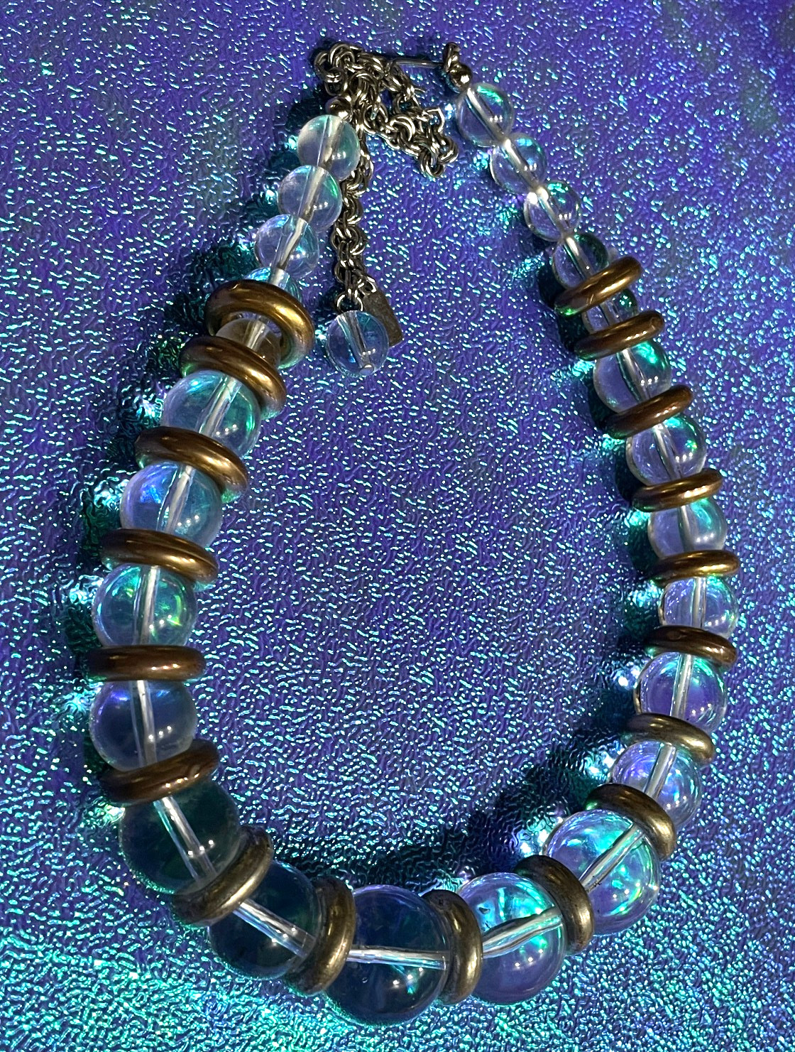 Kenneth J Lane Vintage Acrylic Bubble Necklace. Circa 1990s-2000s Boutique Line.