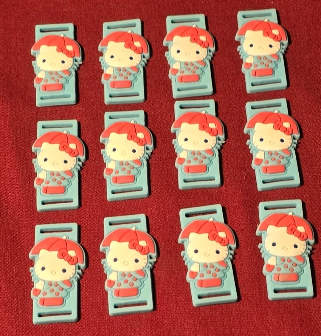12 Hello Kitty Charm Slides for Bracelet PARTY FAVOR Blue