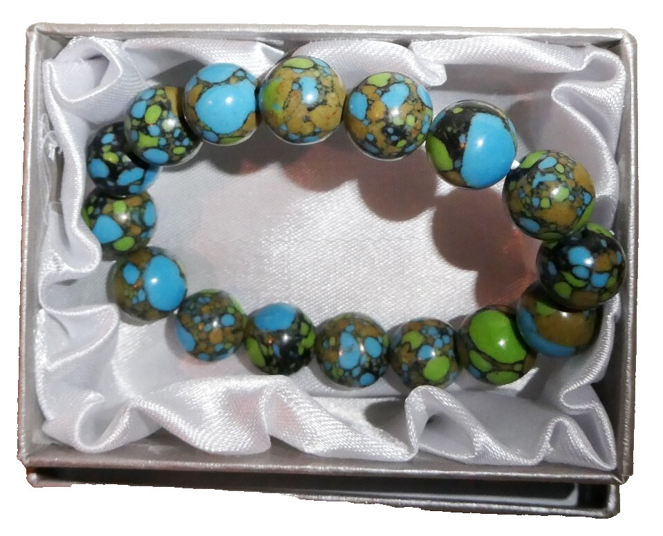 Copper Turquoise Simulated, Bracelet, Stretch, 150 CTW, 7″ – 7 1/4″, New