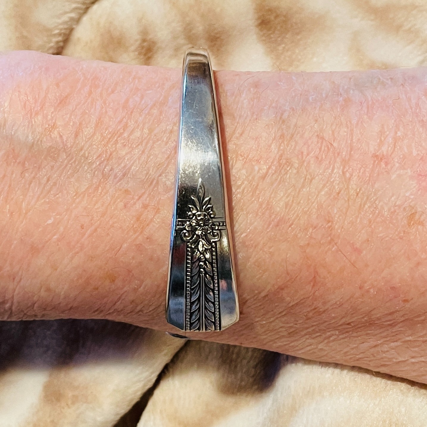 Vintage Silver Plate Flatware Cuff Bracelet, Adjustable Size 6 to 7 inch – NEW!
