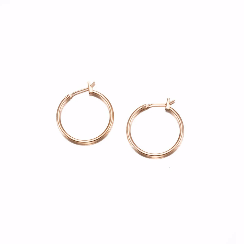 18ct Heavy Rose Gold Plated Hoop Earrings – USA Made