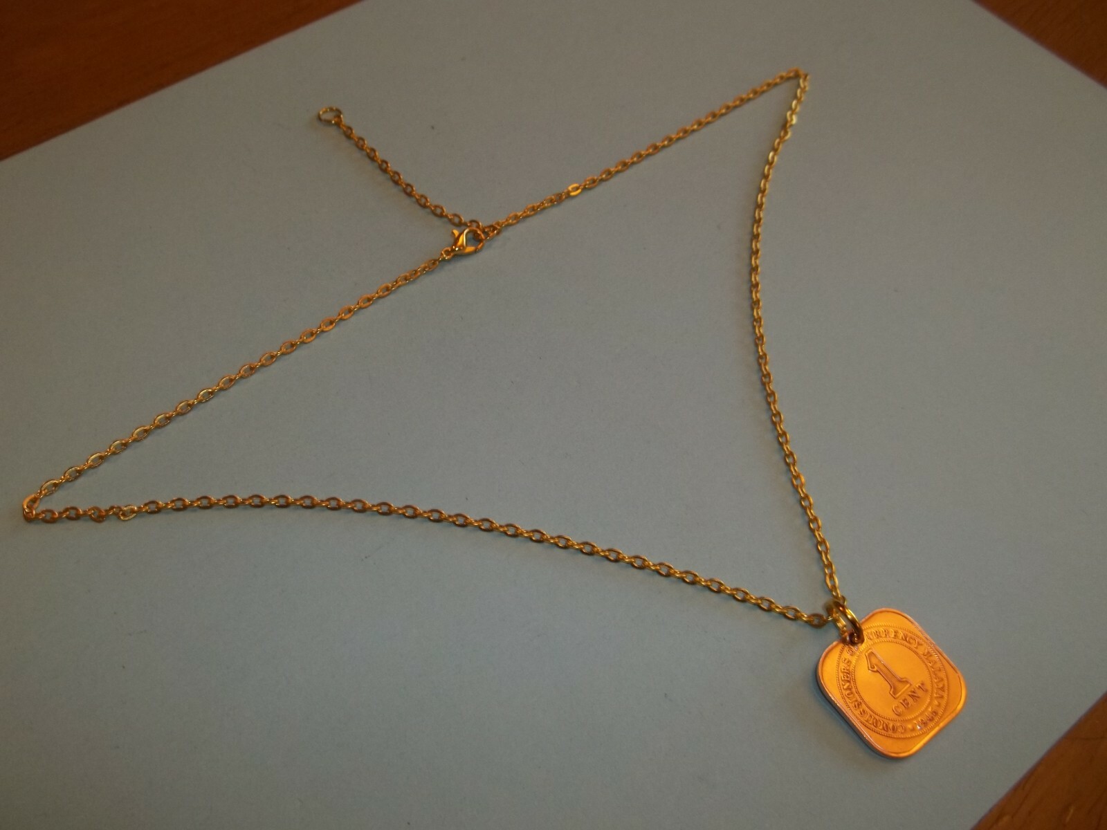 ONE (1) CENT COIN – MALAYA & BRITISH BORNEO GOLD NECKLACE – 1945 – 79th BIRTHDAY
