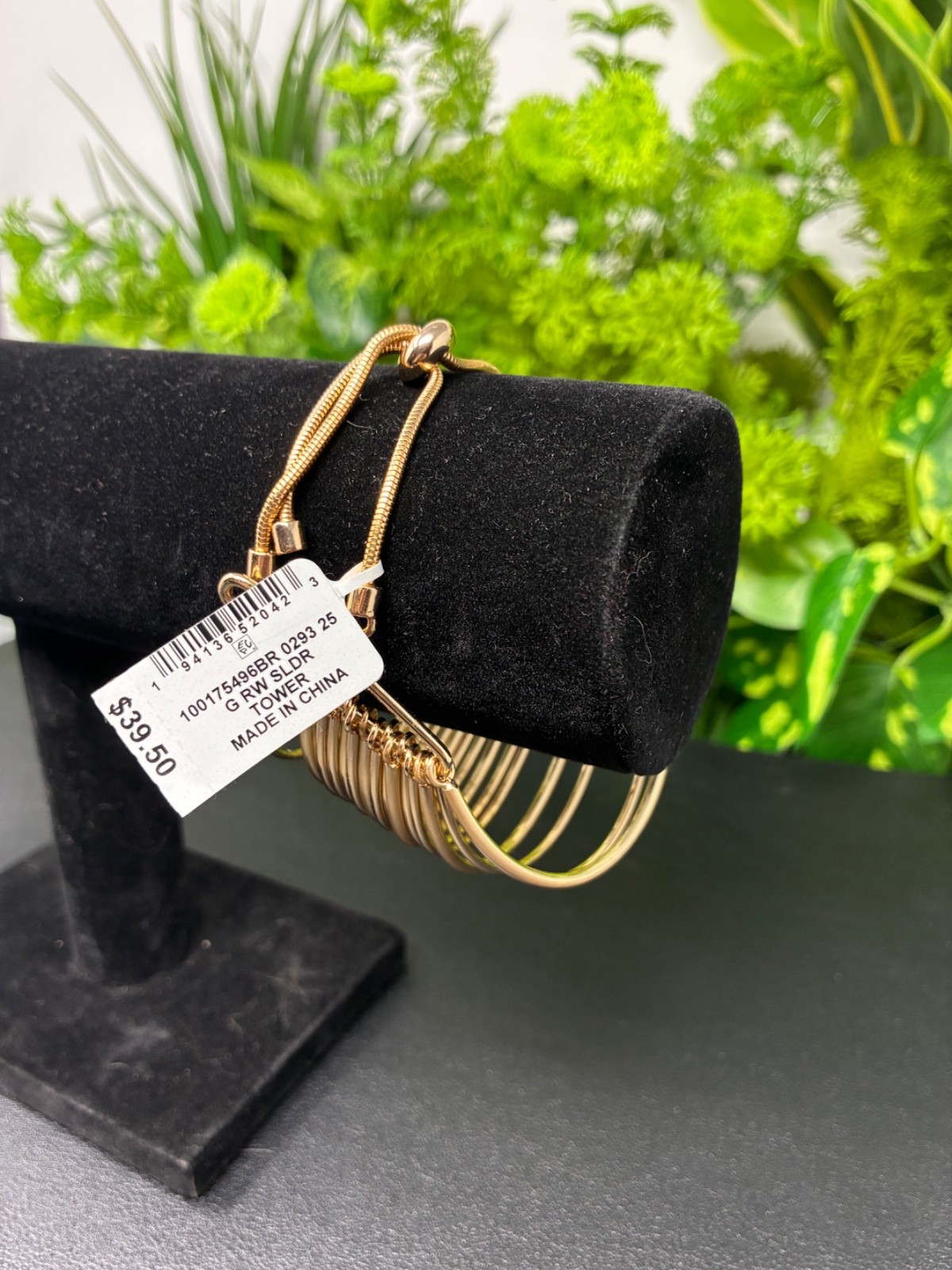 Style & Co Gold Tone Wide Cuff Bracelet Adjustable Layered Bangle NWT