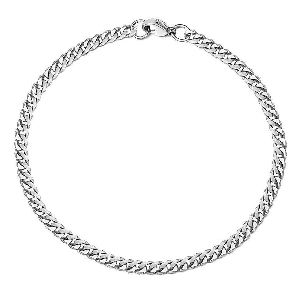 Mens Womens 3/5/7/9/11MM Cuban Curb Bracelet Chain Stainless Steel Multi-sizes