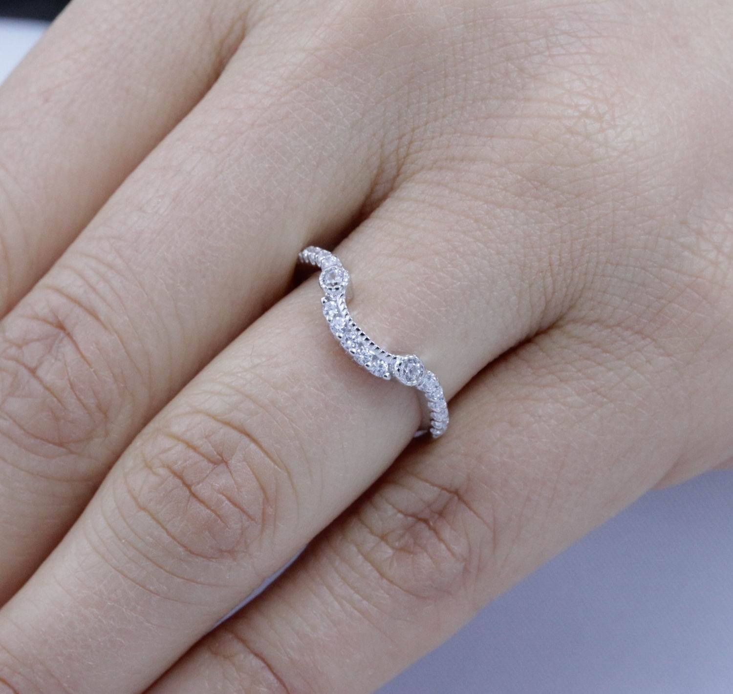 925 Sterling Silver Cz Wedding Band Engagement Rings Set Women Size 2.5-15 S67