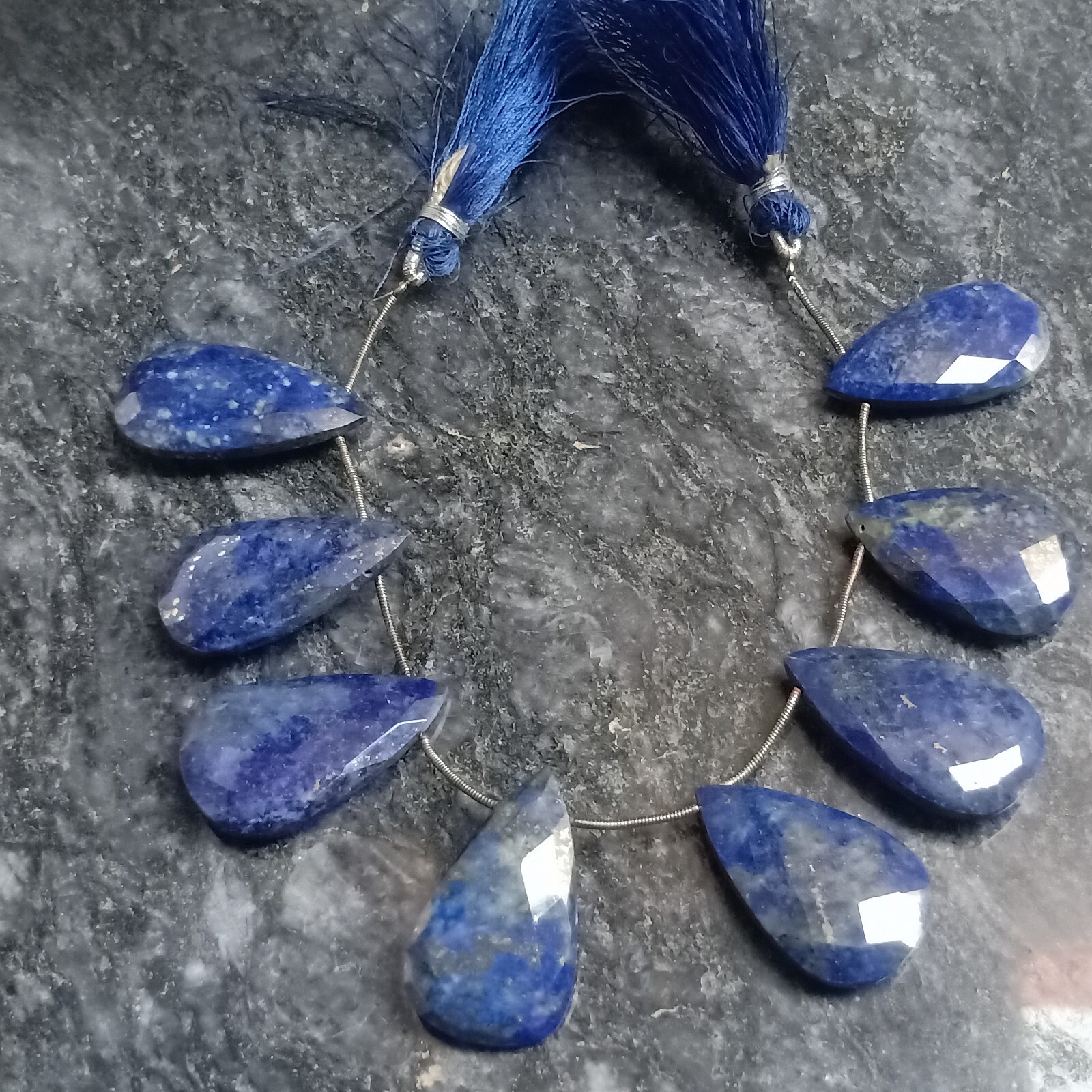 AAA Quality Lapis lazuli pear Gemstone Beads, side Drilled Gemtone ,8inch v5