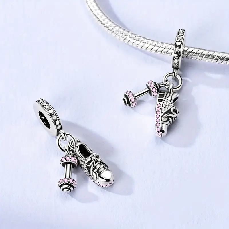 Dumbbell & Sneaker Charm, Fitness Charm, Fit Girl Charm, Sport Charm,