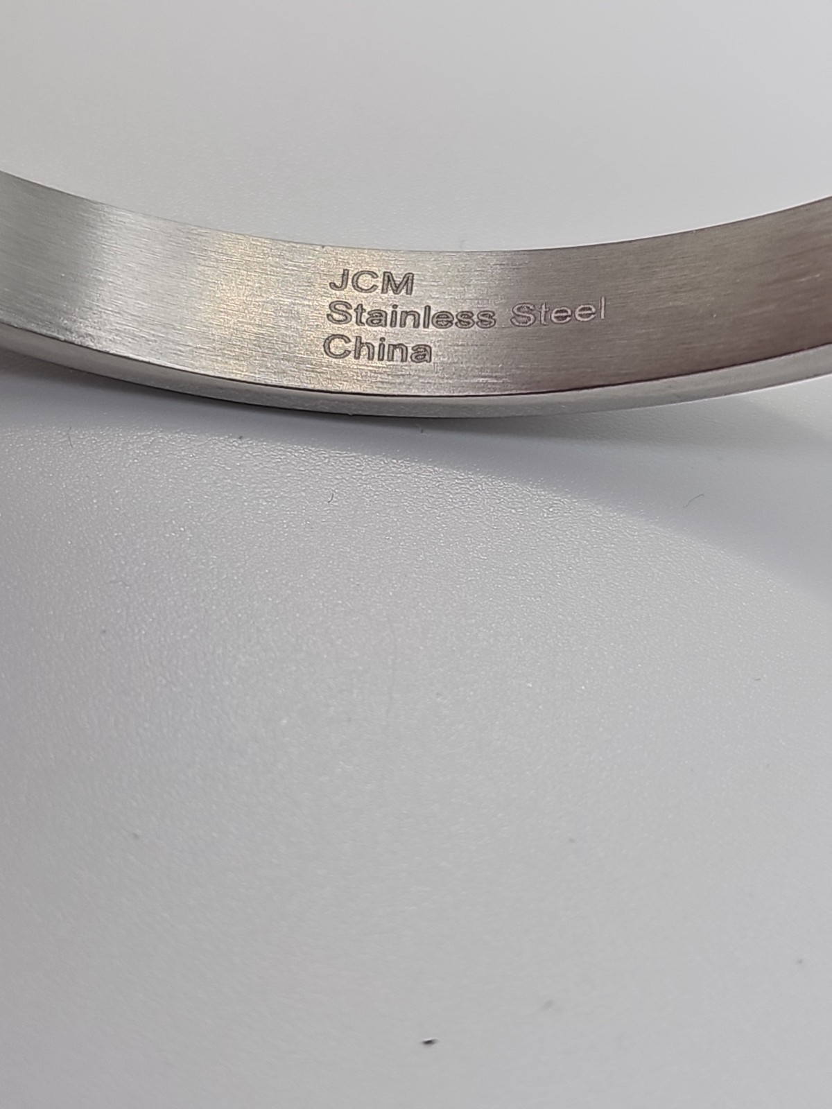 JCM Stainless Steel & Purple Glass Hinged Bangle Bracelet w/Firm Clasp Closure