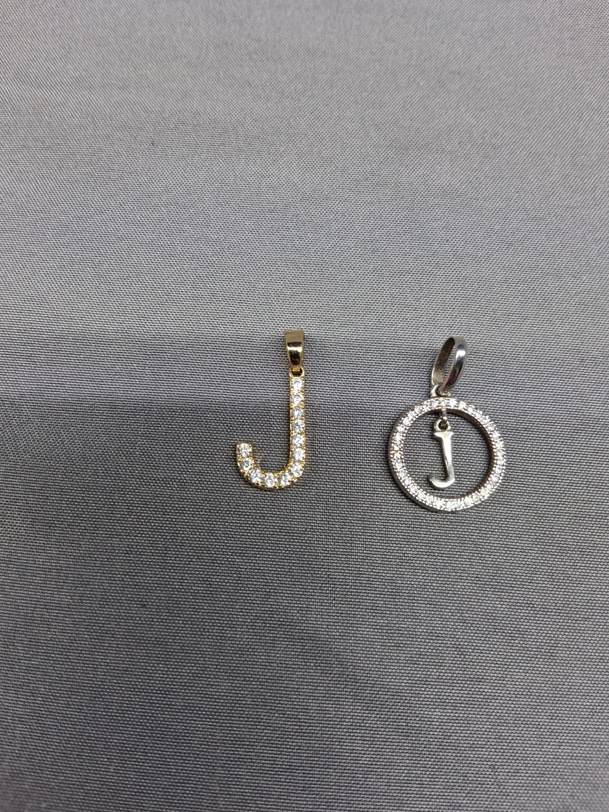 BSI 925 Sterling Silver Letter Iniital “J” W/Clear CZ’s Pendant Lot Of 2