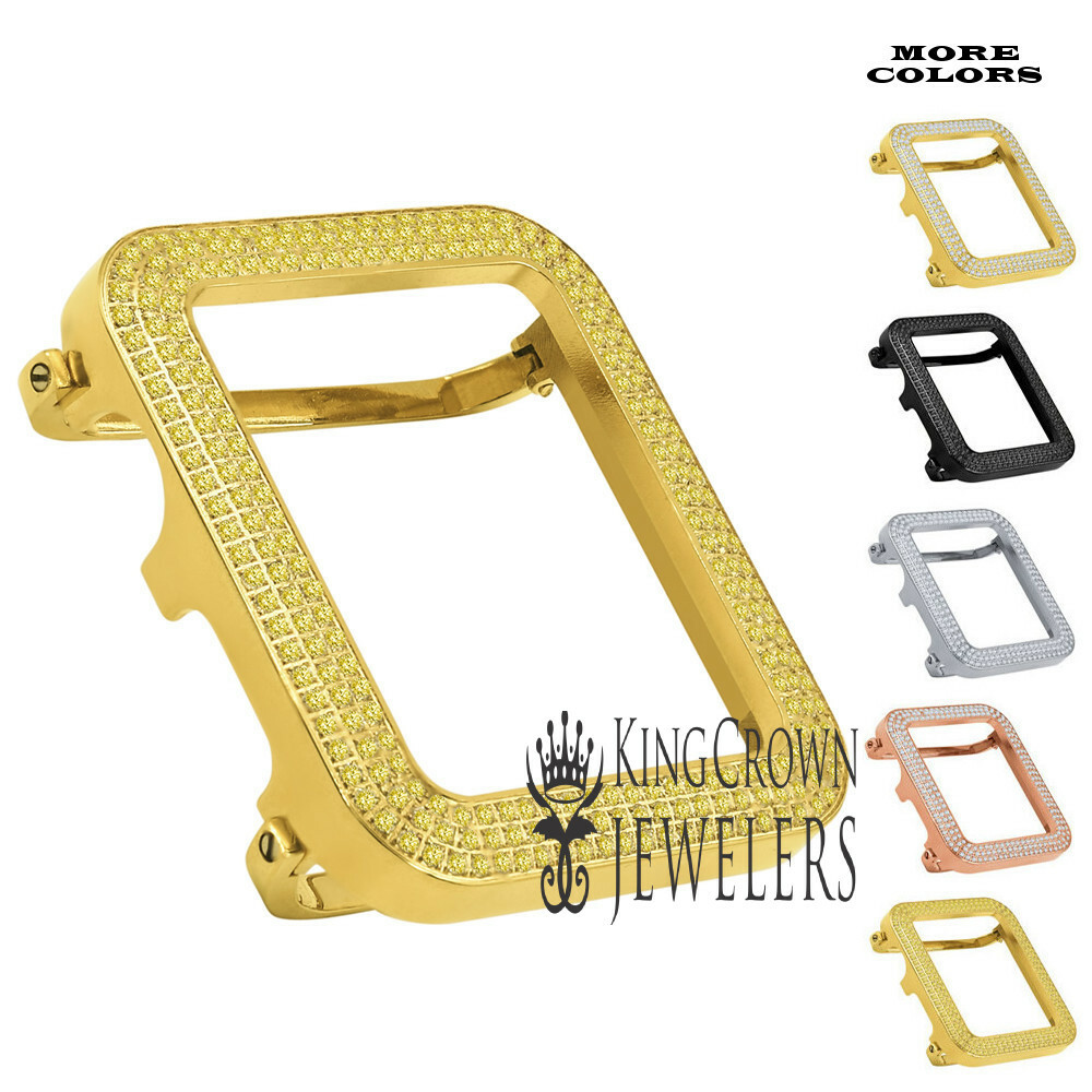 Stainless Steel Canary Gold Apple Watch Bezel Series # 4 & 5 Insert Case Diamond