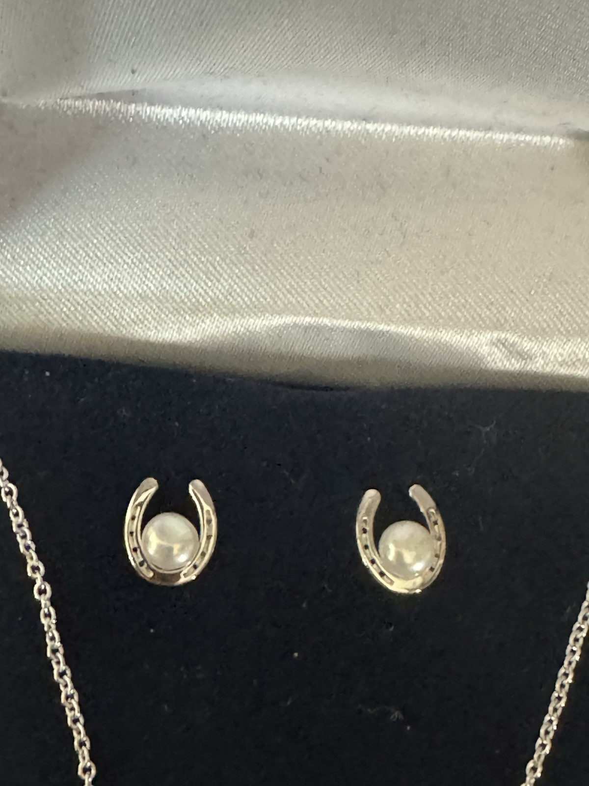 Montana Silversmiths Western Horseshoe Pearl Silver Plated Set JS5847