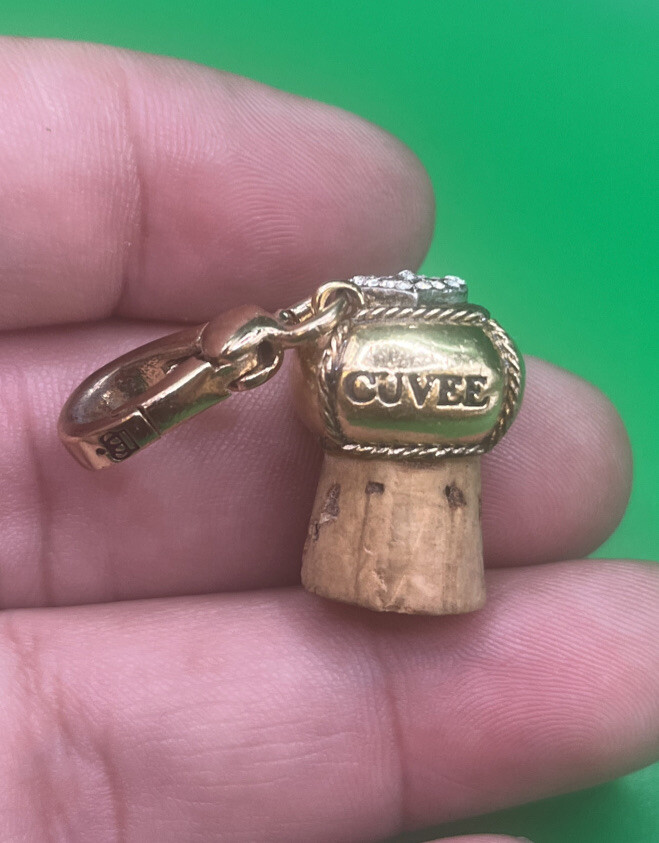 JUICY COUTURE Goldtone Rhinestone CORK Bracelet Charm
