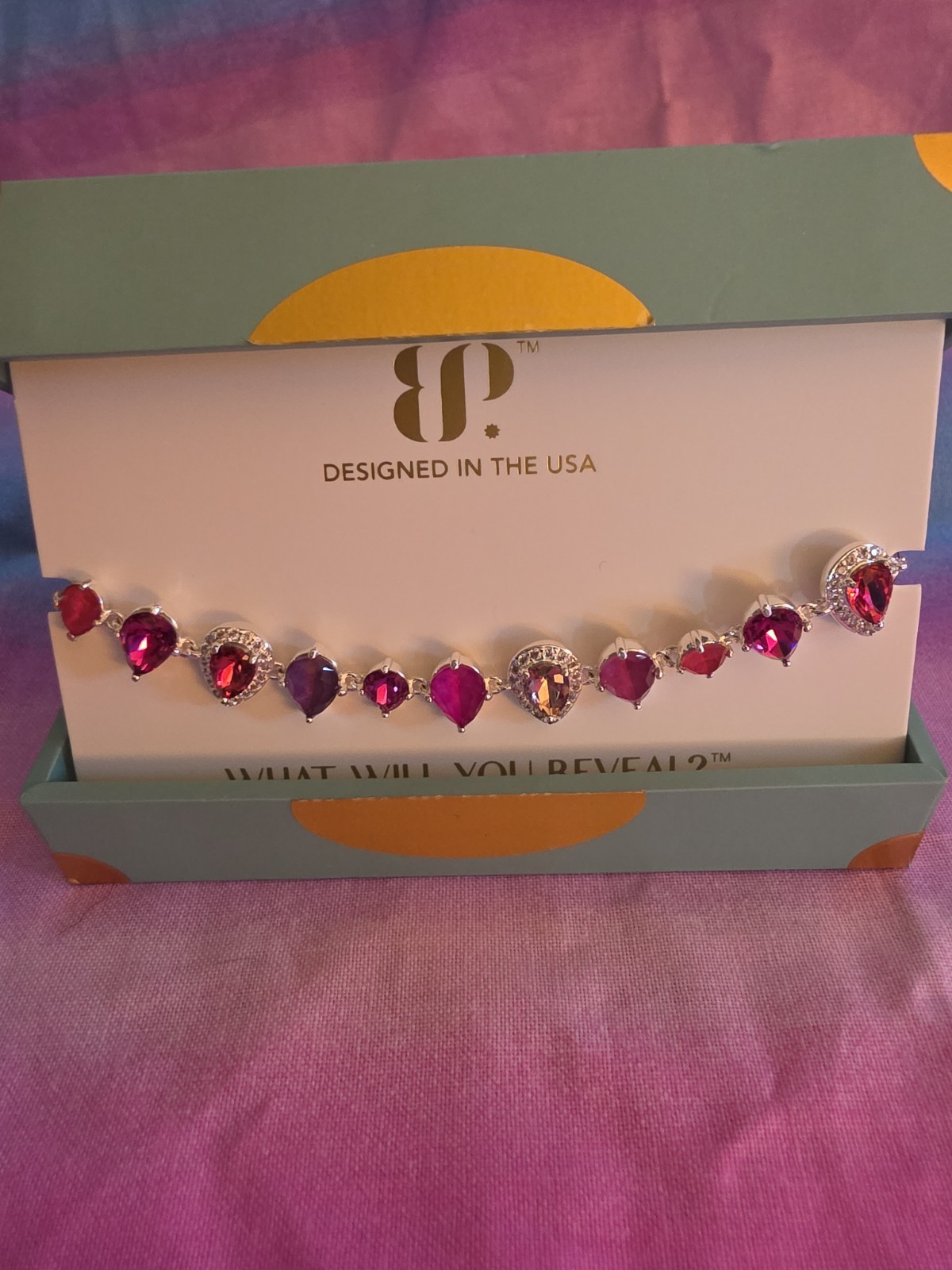 Ring Bomb Party Jewel Candy Bracelet BR90480 “Passport Stamped” Silver/ Rio Heat