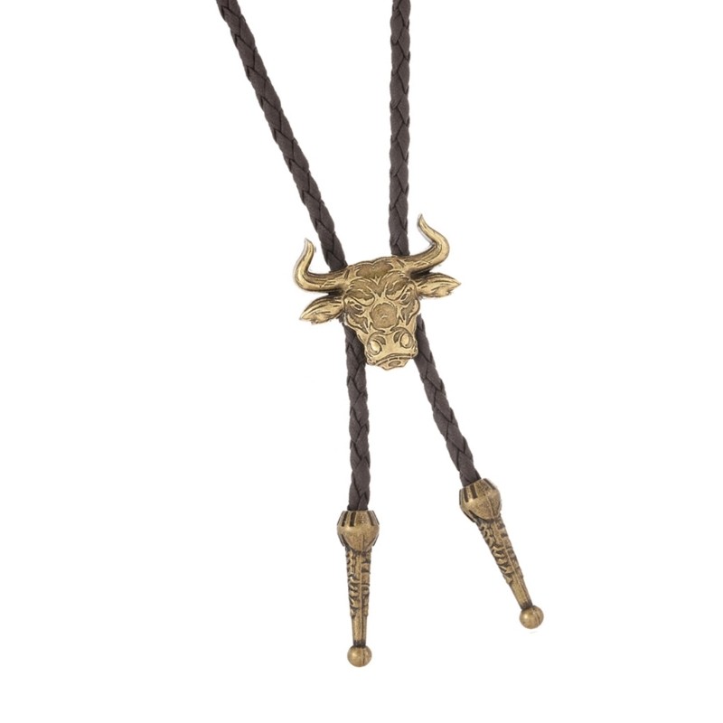 Unisex Necklace Lightweight Metal Cattle Charm Durable PU Leather Rope Accessory