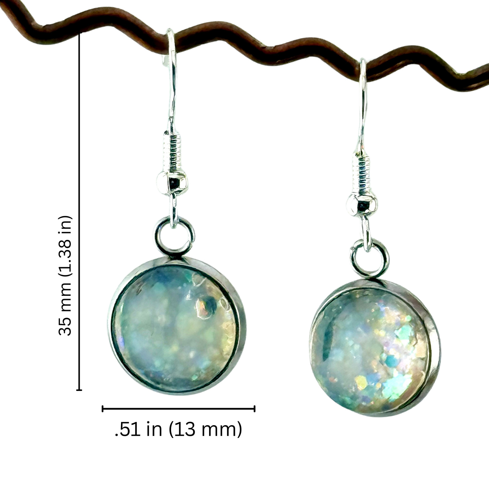 Dangle Earrings Handmade “Crystal Ice” Electroplated Sterling Earwires