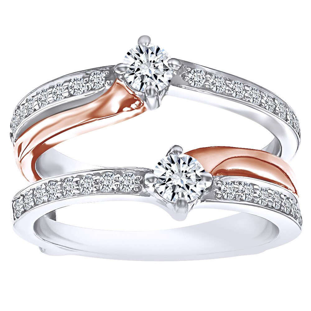 0.66 Ct Guard Enhancer Wedding Band Ring Simulated Diamond Solid Sterling Silver