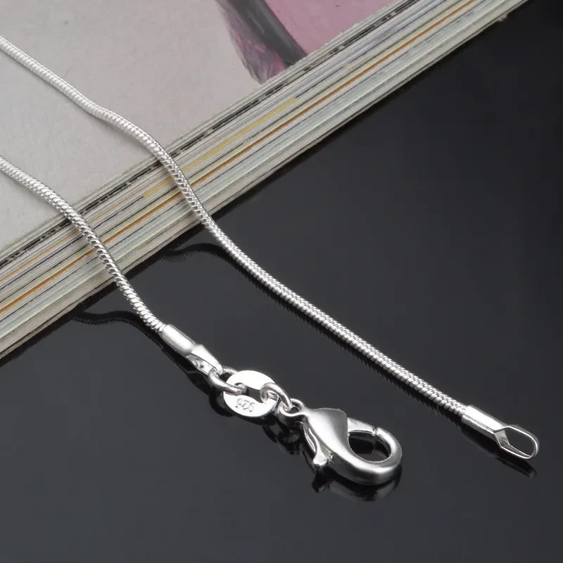 925 Sterling Silver Necklace Snake Chain Necklace .925 20″ Inch 1mm Jewelery set