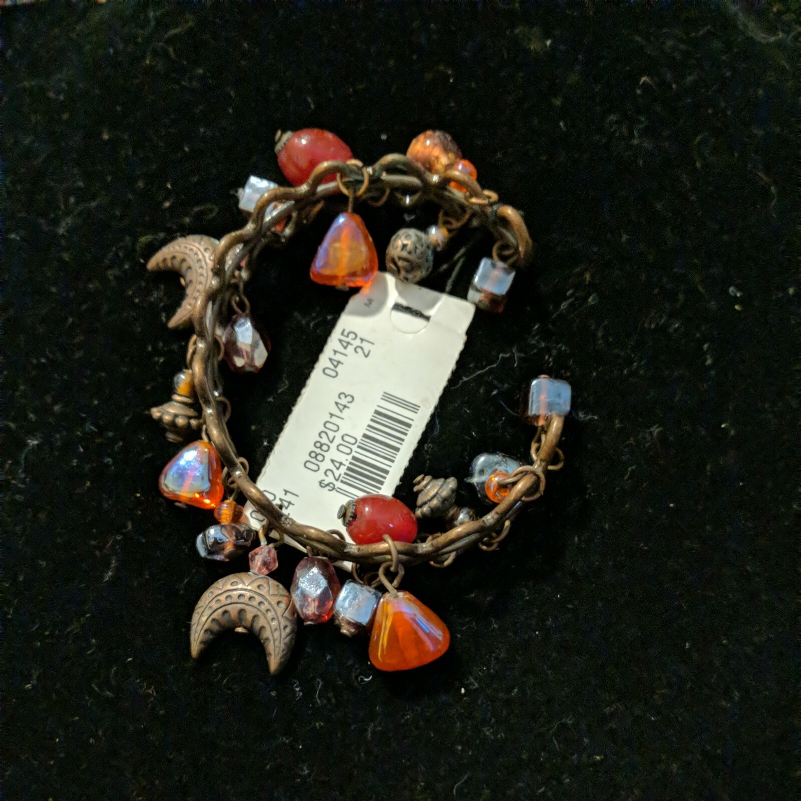 Express Bronzetone Charm Bracelet Moons and Charms