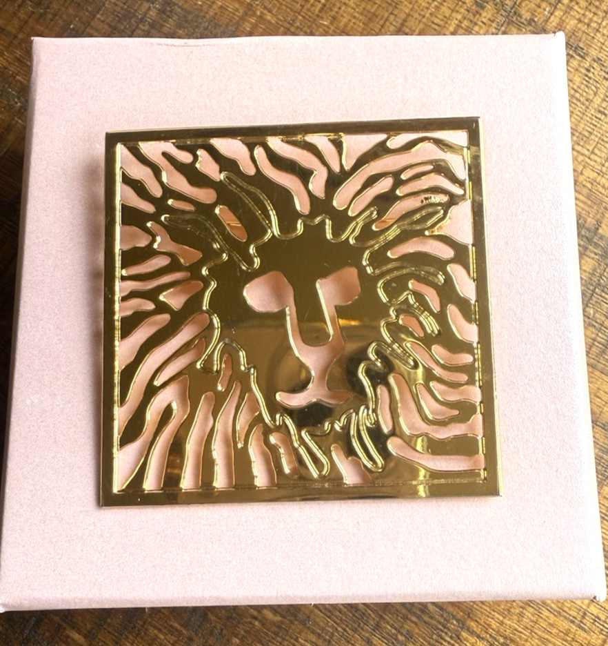 Large Anne Klein Lion Head Brooch / Pin Open Work 2-1/4”x 2-1/4” Gold Plated