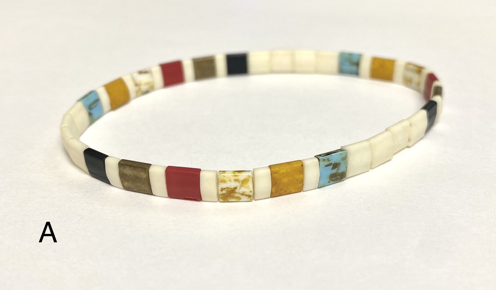 Miyuki Tila Beach bracelet boho Japanese glass tile stackable minimal USA