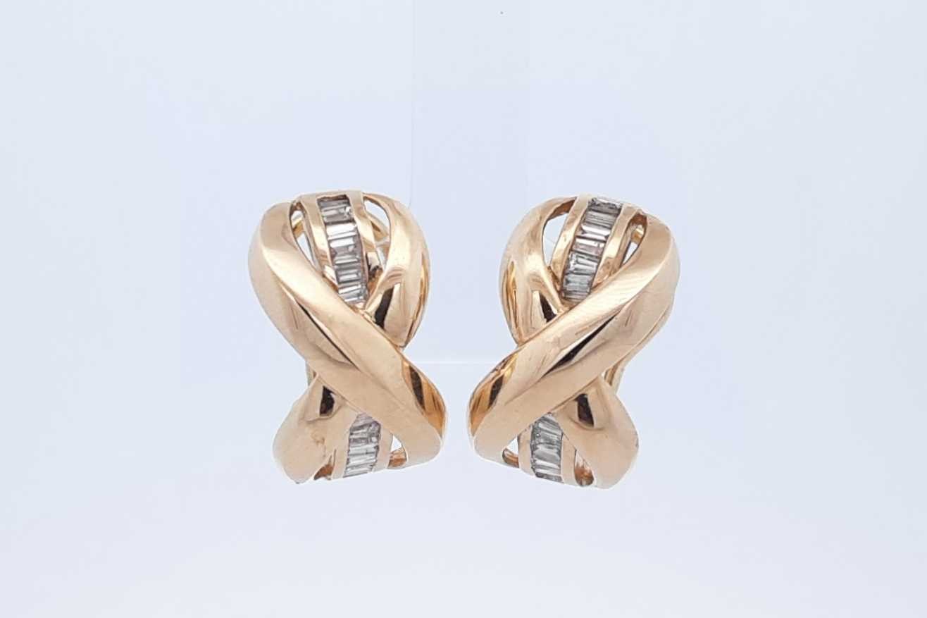 0.56cttw Diamond Omega Back Earrings In 14k Yellow Gold 9.3 Grams Eb0526sxzde