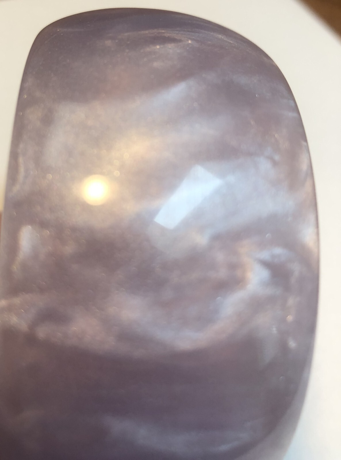 Lightweight Chunky 1 1/2″ Wide Pale Purple Hard Plastic Bangle Bracelet
