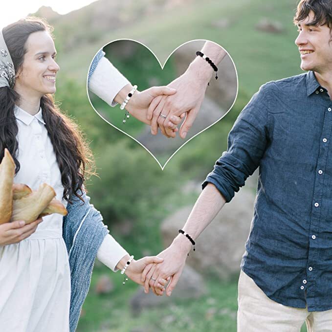 Yin Yang Couple Best Friend Bracelets Set of 4 Adjustable Matching Gift