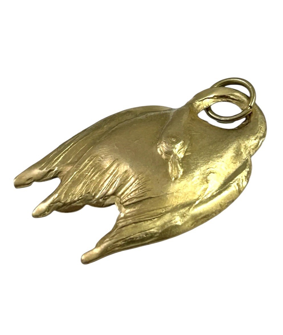Swan Charm Necklace Pendant Elegant Brass Metal Stamping Bird Goose Jewelry
