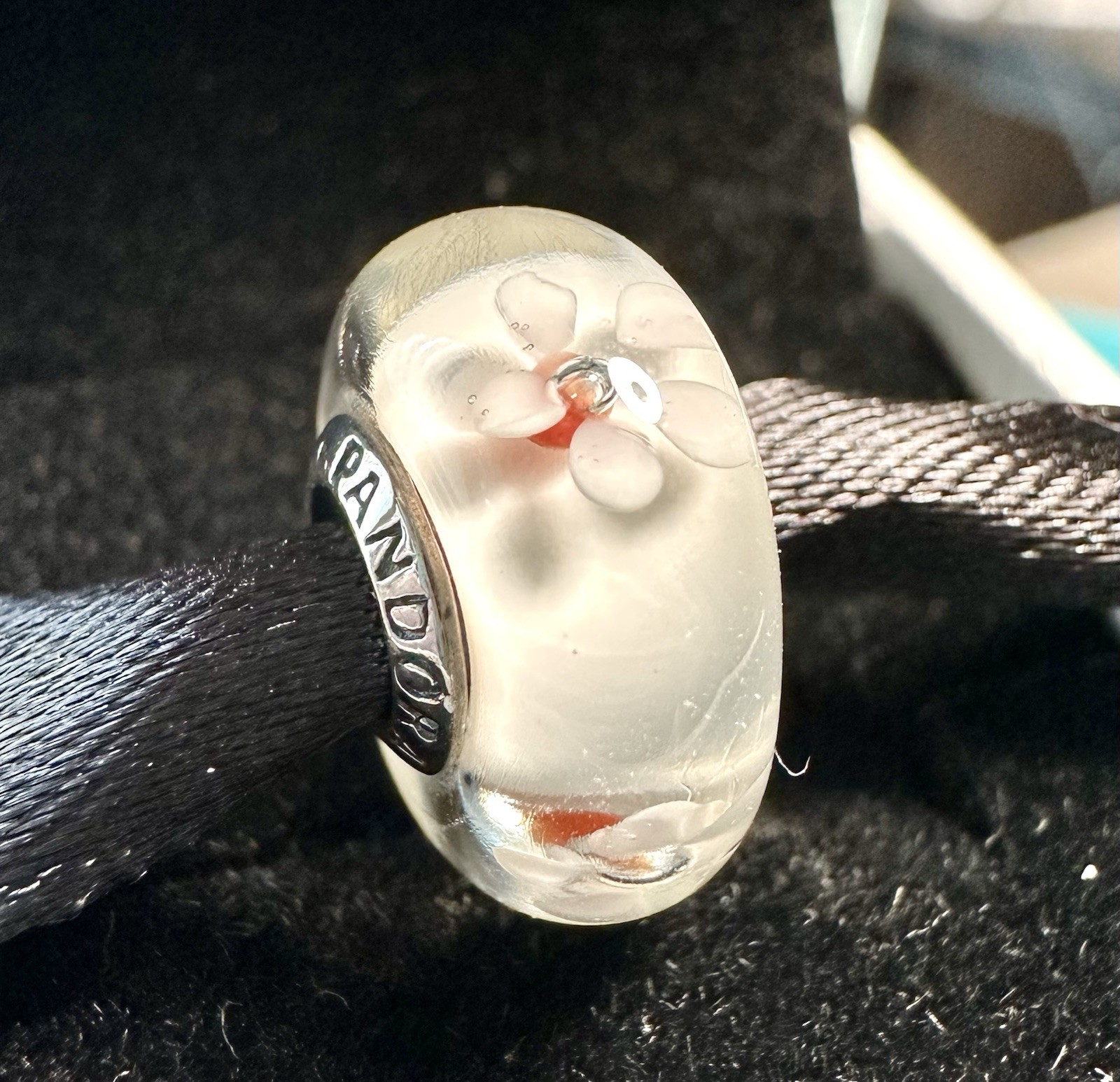 AUTHENTIC PANDORA #790947 CHERRY BLOSSOM MURANO GLASS BEAD CHARM