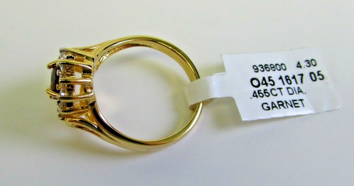 Allison Reed Gold Tone Garnet Ring Size 7 (O45 1617 05) NEW